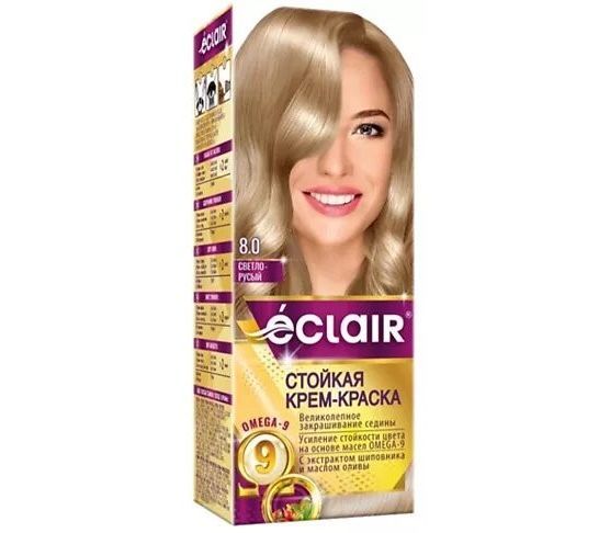 Cream-hair dye "OMEGA-9" tone: 8.0, light blond (10325833)